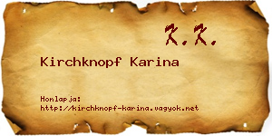 Kirchknopf Karina névjegykártya